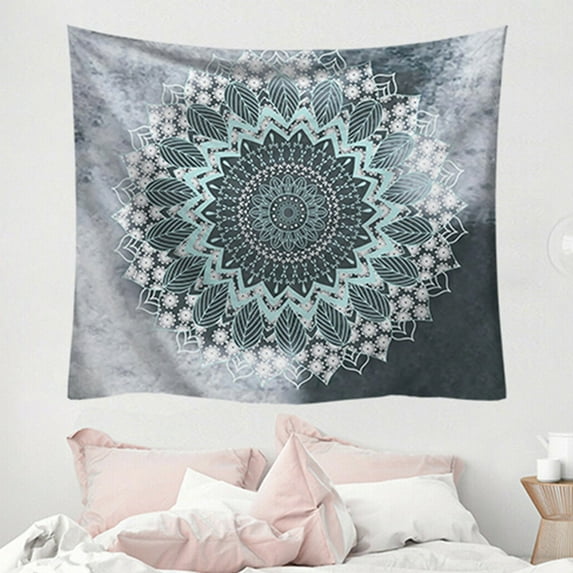 SAYFUT Vintage World Map Cosmos Galaxy & Mandala Bohemian Psychedelic Polyester Wall Tapestry Home Living Decor Space-150 x 200 cm