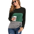 thumbnail image 1 of SAYFUT Winter Fall Womens Twist Knotted Hem Tops Long Sleeve Blouse Shirts Casual Daily T-Shirt, 1 of 8