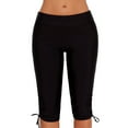 thumbnail image 1 of SAYFUT Women Classic Knee Length Pants High Waist Swimsuit Long Swim Shorts Skinny Surfing Tights with Side Drawstring Swim Bottom, 1 of 5