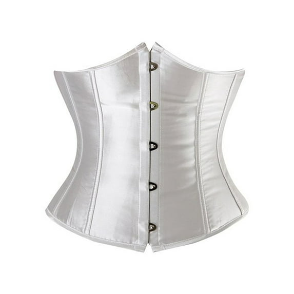 SAYFUT Women Fashion Satin Under Corset Lingerie Firm Control Trimming Body Shaper Waist Trainer Corset Shapewear