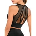 thumbnail image 1 of SAYFUT Women Mesh High Neck Sports Bra Full Coverage Yoga Sports Bra Crop Tank Tops Gym Dancing Jogging Workout, 1 of 7