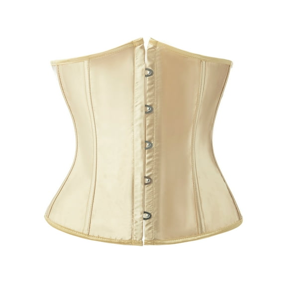 SAYFUT Women Satin Corset Lingerie Firm Control Trimming Waist Body Shaper Waist Trainer for Weight Loss Corset Shapewear