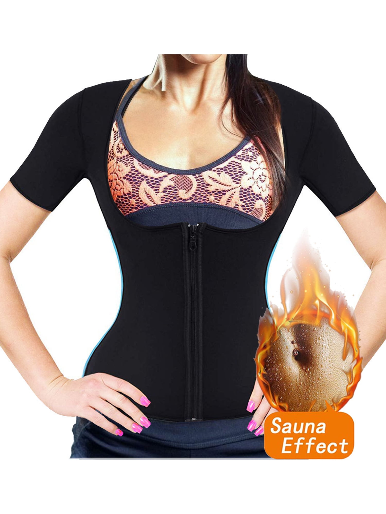 SAYFUT Women Sauna Body Shaper Sweat Suit Neoprene Waist Trainer Slimming Workout Vest Body Shaper Top