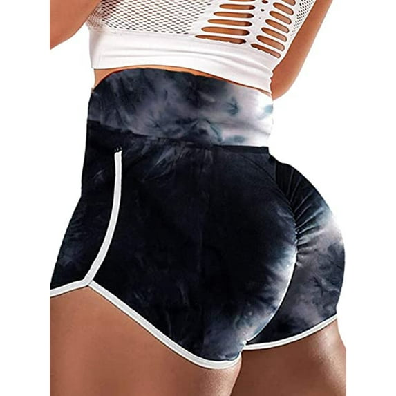 SAYFUT Women Scrunch Butt Shorts for Women High Waisted Yoga Shorts Ruched Butt Lifting Booty Shorts Gym Workout Hot Pants