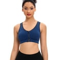 thumbnail image 1 of SAYFUT Women Zip Front Sports Bra Adjustable Straps High Support Medium Impact Zipper Front Hook Running Bra Crisscross Padded, 1 of 7