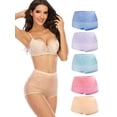 thumbnail image 1 of SAYFUT Women's 5 Pack High Waist Full Coverage Strechy Cotton Brief Underwear Sexy Lace Healthy Solid Panties, 1 of 6