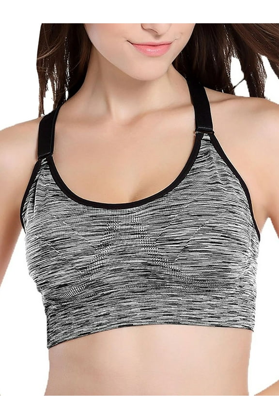 Women's Active Keyhole Seamless Sports Bra Mesh Racerback Middle Impact