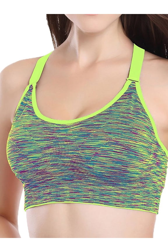 Women's Active Middle Impact Keyhole Racerback Seamless Sports Bra