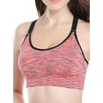 thumbnail image 1 of SAYFUT Women's Active Middle Impact Keyhole Seamless Mesh Racerback Sports Bra Adjustable Straps Padded, 1 of 5