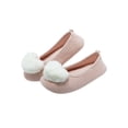 thumbnail image 1 of SAYFUT Women's Casual Cute Pom Pom Slip-on House Slippers Flats Shoes Anti-Slip Memory Foam Slippers,Gray/Pink, 1 of 8
