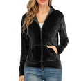 thumbnail image 1 of SAYFUT Women's Full-Zip Long Sleeve Hoodie Velour Sweatshirt Casual Joggers Activewear Hooded Jacket with Pockets, 1 of 6