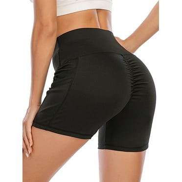 SAYFUT Women's High Waist Workout Yoga Shorts with Out Pockets Tummy Control Athletic Sports Pants