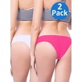 thumbnail image 1 of SAYFUT Women's Itsy Back Ruched Cheeky Thong Bikini Bottoms Underwear Stretch Panty 2 Pack, 1 of 8