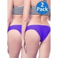 thumbnail image 1 of SAYFUT Women's Itsy Back Ruched Cheeky Thong Bikini Bottoms Underwear Stretch Panty 2 Pack, 1 of 5