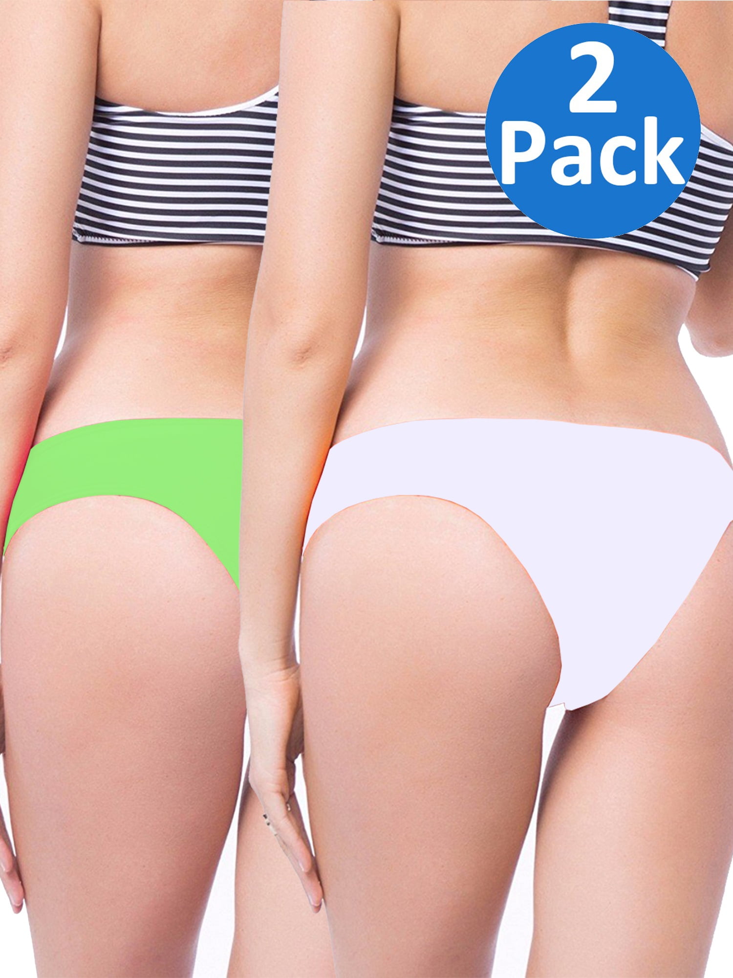SAYFUT Women's Itsy Back Ruched Cheeky Thong Bikini Bottoms