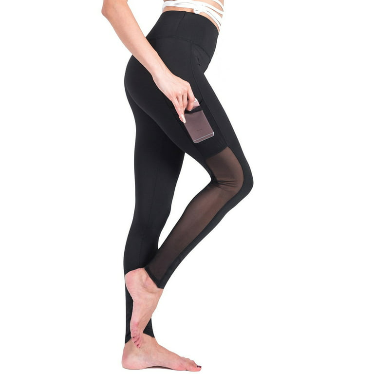SAYFUT Women's Mesh Yoga Pilates Pants Athletic Gym Running Workout  Exercise Fitness Tights Skinny Leggings Ankle Casual Trousers 