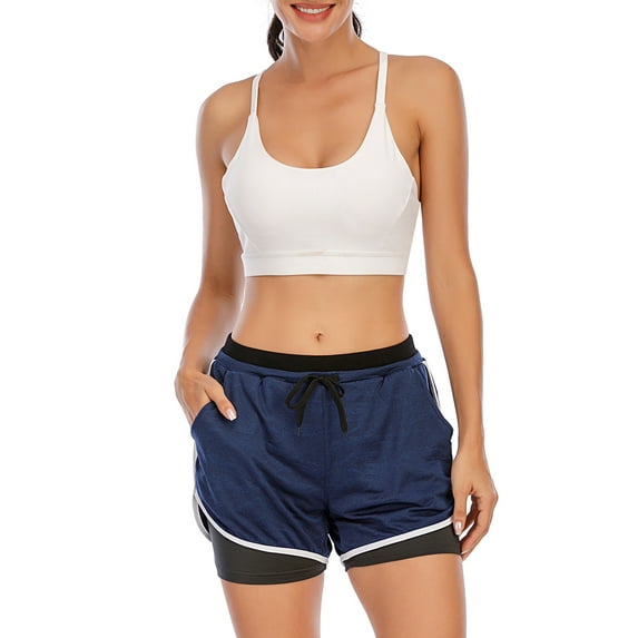 SAYFUT Women's Performance Double layer Running Shorts Workout Sports Yoga Shorts Tights Pants