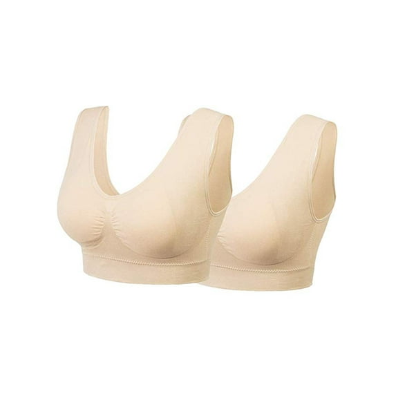 SAYFUT Women's Plus Size Sports Bra 2 Pack of Smooth Comfort Fit Wireless Bras
