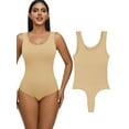 thumbnail image 1 of SAYFUT Women's Round Squarer Neck Bodysuit Rompers Seamless Ribbed Yoga Workout Summer Sleeveless Recer Back Sexy Jumpsuit Black S-XL, 1 of 7