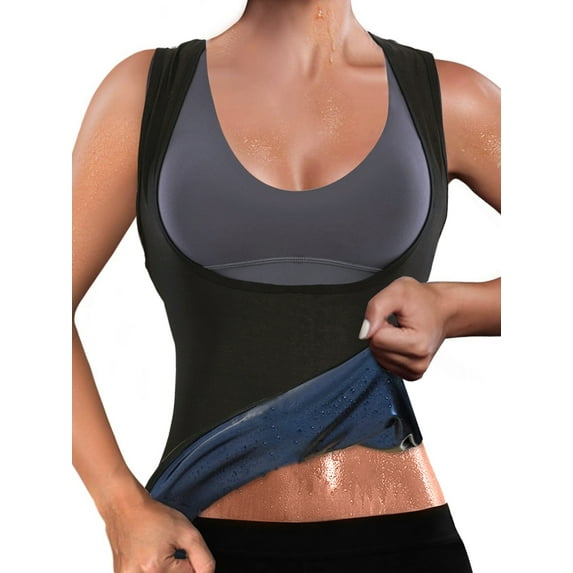 SAYFUT Women's Sauna Sweat Wear Vest Hot Sweat Shirt Body Shapers for Weight Loss