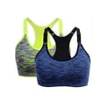 thumbnail image 1 of SAYFUT Women's Seamless Active Keyhole Mesh Racerback Sports Bra Middle Impact 2-Pack, 1 of 7