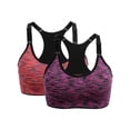 thumbnail image 1 of SAYFUT Women's Seamless Active Keyhole Mesh Racerback Sports Bra Middle Impact 2-Pack, 1 of 6