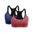 thumbnail image 1 of SAYFUT Women's Seamless Active Keyhole Mesh Racerback Sports Bra Middle Impact 2-Pack, 1 of 7