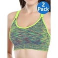 thumbnail image 1 of SAYFUT Women's Seamless Active Keyhole Mesh Racerback Sports Bra Middle Impact 2-Pack, 1 of 7