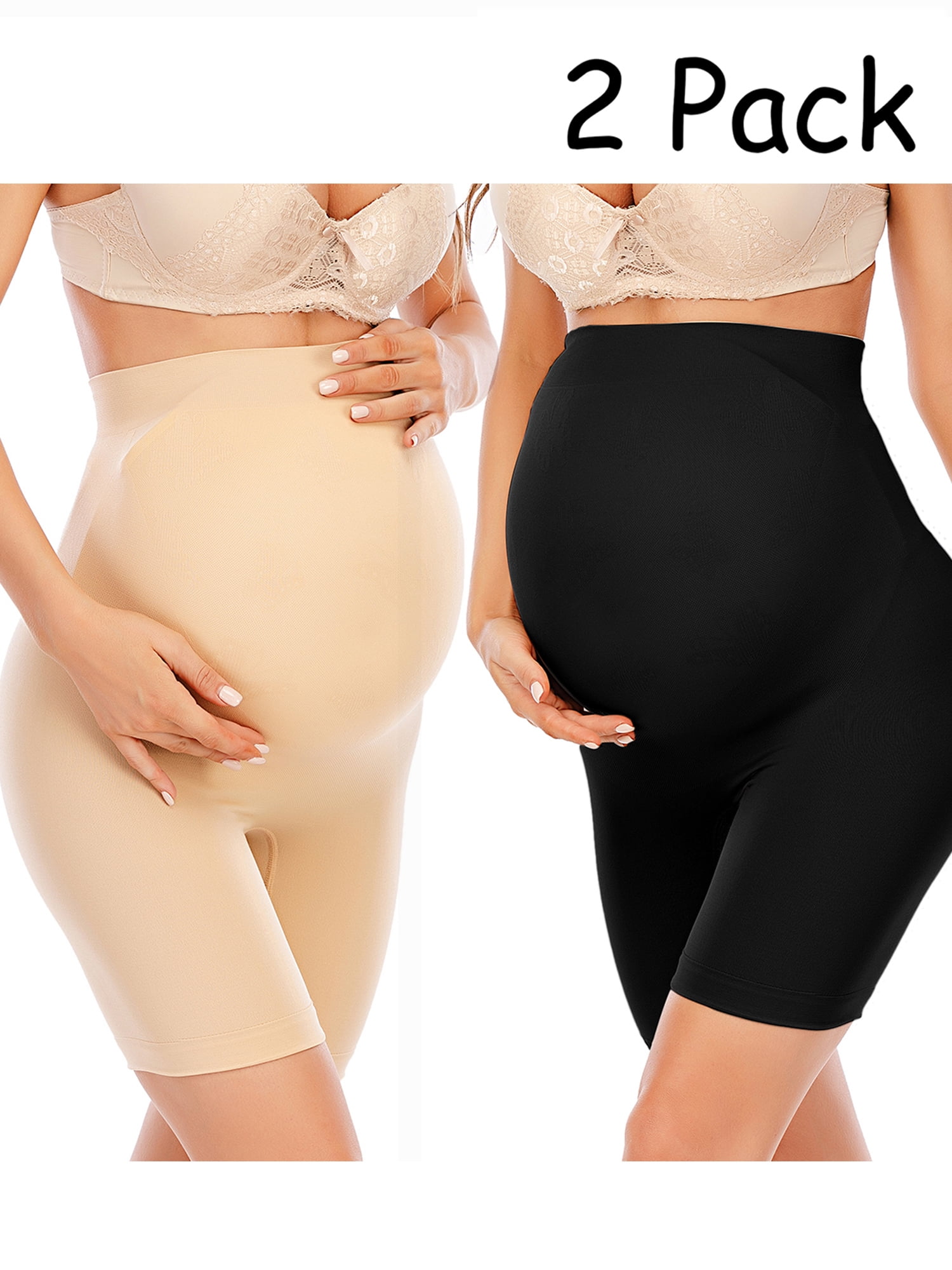 SAYFUT Women's Seamless Maternity Shapewear High Waist Workout Pregnancy  Underwear Short Panty 