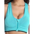 thumbnail image 1 of SAYFUT Women's Seamless Zipfront Padded Cups Mesh Racerback Sports Bra Tops Tank High Impack Support for Gym Running Workout Yoga Fitness, 1 of 7