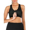 thumbnail image 1 of SAYFUT Women's Shirred Front Zipper Closure Sports Bra High Impact Support Mesh Racerback Workout Bras with Removable Pads, 1 of 7