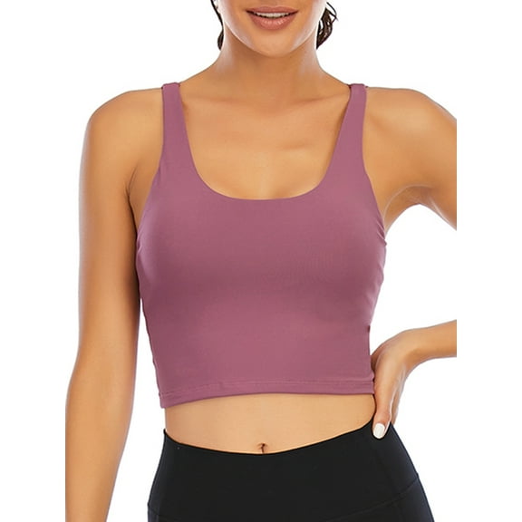 SAYFUT Women's Sports Bra With Removable Padded, Push Up Sports Bra Tube Bra Tops Fitness Workout Running Shirts Yoga Bras Camisole Crop