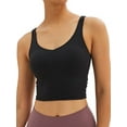 thumbnail image 1 of SAYFUT Women's Sports Bras, Comfy Padded Gym Workout Longline Crop Top Sleeveless Shirt Camisole Built-in Bra, 1 of 6