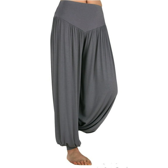 SAYFUT Women's Super Soft Modal Spandex Casual Loose Baggy Harem Yoga Pilates Pants Wide Leg Elastic Waistband Hippie Trousers