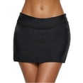 thumbnail image 1 of SAYFUT Women's Swim Skirt Solid Color Waistband Skort Bikini Bottom Black, 1 of 6