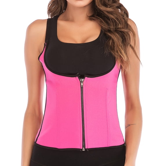 SAYFUT Women's Underbust Corset Waist Trainer Cincher Zip & Hook Steel Boned Body Shaper Vest Tank Top with Adjustable Straps