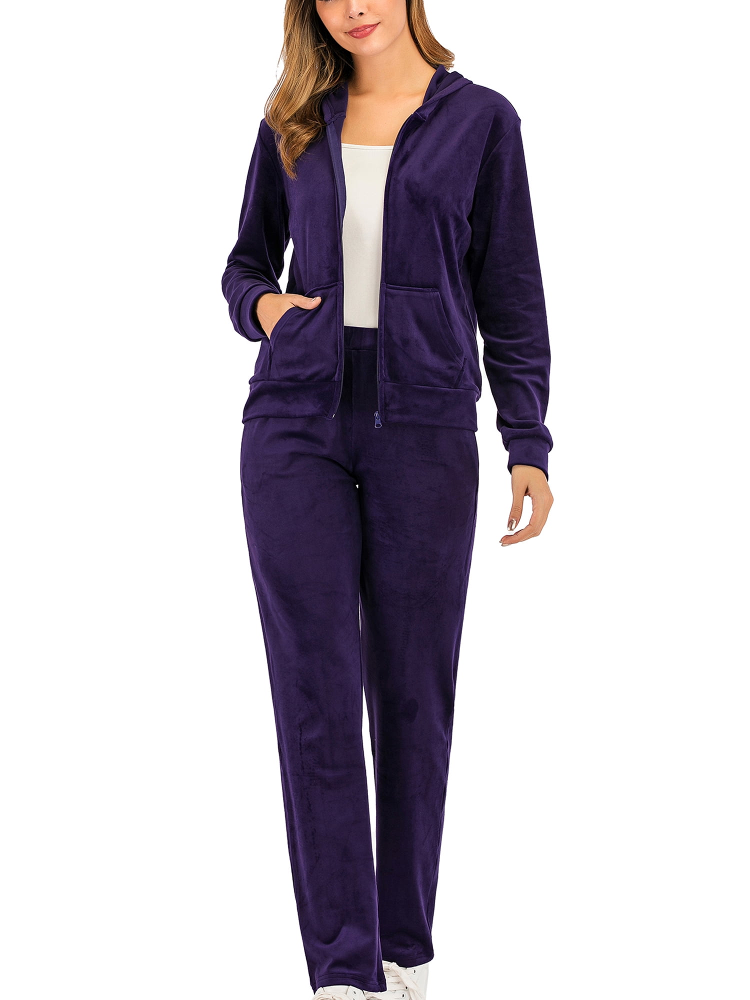 SAYFUT Women s Velour Tracksuits 2 Piece Outfits Hoodies