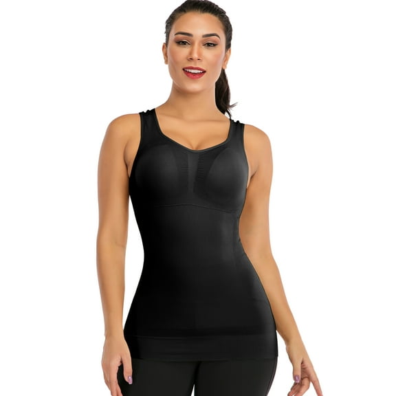 SAYFUT Women's Waist Trainer Slimming Vest Posture Corrector Vest Breathable Shirt Weight Loss Body Shaper Tank Tops