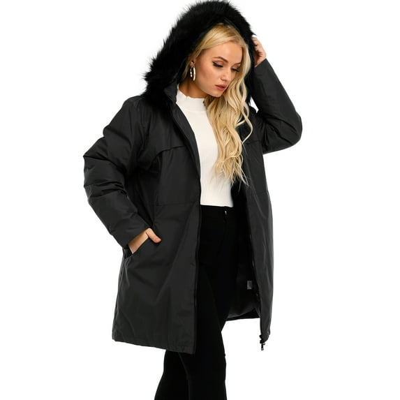 SAYFUT Women's Winter Down Thicken Jacket Puffer Parka Coat with Removable Hood Windproof and Waterproof Heavy Winter Coat for Women