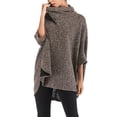 thumbnail image 1 of SAYFUT Womens Dress Ponchos, Knitted Turtleneck Jumper Knit Oversized Pullover Sweater Tops for Women, 1 of 4