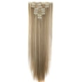 thumbnail image 1 of SAYFUT Womens Girls 26" Straight Full Head Clip in Synthetic Hair Extensions 8 Pieces 18 Clips 145g Dark Blonde Mix Light Blonde, 1 of 3