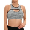 thumbnail image 1 of SAYFUT Womens Middle Impact Sports Bra Workout Crop Top High Neck Longline Sports Bra for Yoga Gym, 1 of 7