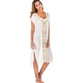 thumbnail image 1 of SAYFUT Womens Nightgown Sleepwear Cotton Pajamas Night Shirt Short Sleeve Night Gown Sleep Dress for Women White  L, 1 of 5