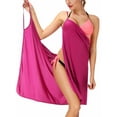 thumbnail image 1 of Women's Sexy Deep V-Neckline Maxi Backless Beach Dress Bikini Wrap Swimsuit Strap Cover Up Plus Dresses, 1 of 6