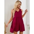 thumbnail image 1 of SAYFUT Womens Plus Size Dress Flowy Summer Dresses Solid Color Sleeveless Beach Party Loose Dresses V Neck Flowy Dress, 1 of 8