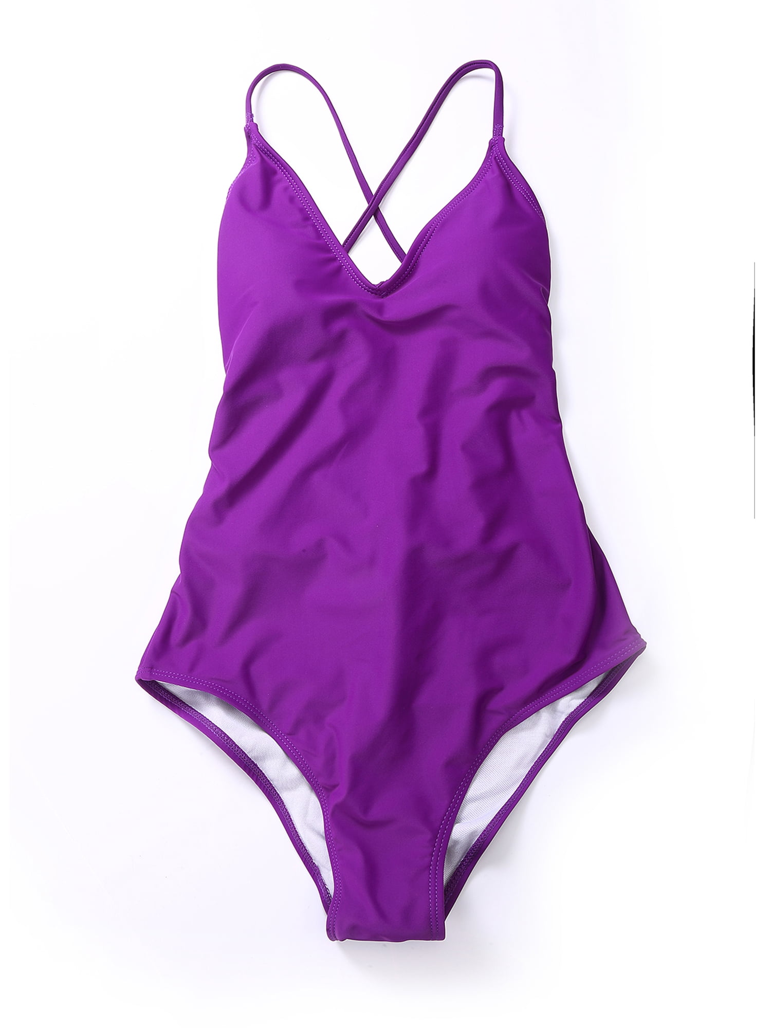 SAYFUT Womens Sexy One Piece Swimsuits Halter V-Neck Push Up Padded ...