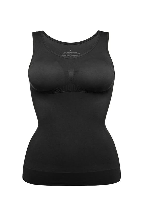 Womens Shapewear Tank Top Seamless Slimming Tummy Control Cami Shaper Vest with Removable Pads M-3XL