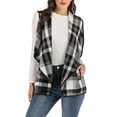 thumbnail image 1 of SAYFUT Womens Sleeveless Lapel Open Front Plaid Cardigan  Casual Vest Fashion Plaid Cardigan Coat Sweater Vest, 1 of 6