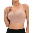 thumbnail image 1 of SAYFUT Womens Yoga Sports Bras Zip Front Strappy Racerback Wireless Active Athletic Bra, 1 of 7
