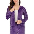 thumbnail image 1 of SAYFUT Womens Zipper Hoodie Coat Zip Up Velour Tracksuits Long Sleeve Sweatshirt Jumper Tops Sport Outwear Casual, 1 of 5